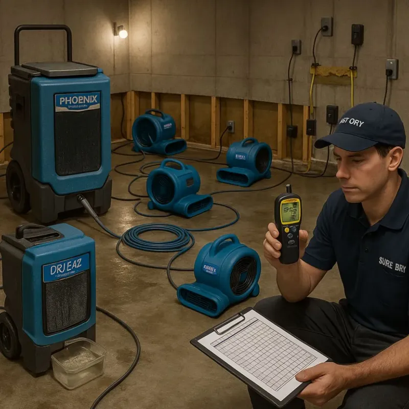 Structural Drying and Dehumidification process in Evangeline Parish, LA